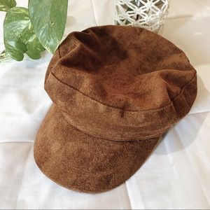 Rust Orange Faux Suede Cabby Hat